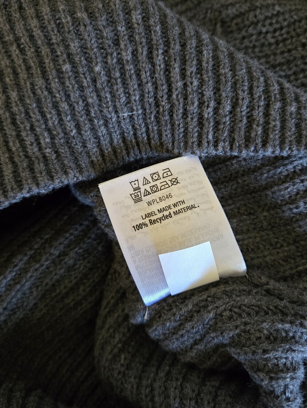 Sun + Stone Men's Shawl Collar Cardigan Sweater Dark Gray 100% Cotton Size XL - Picture 8 of 8